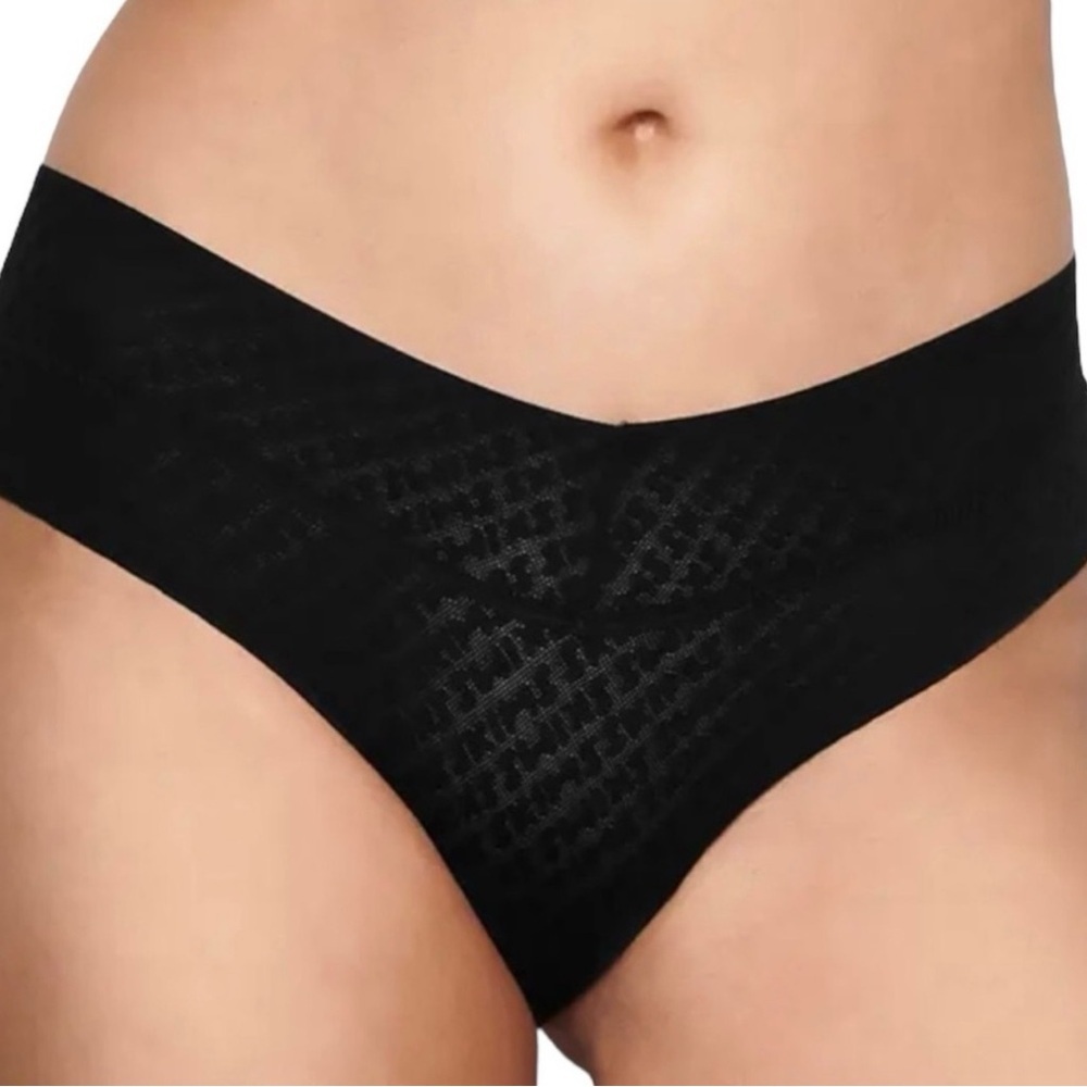 SKIMS Logo Mesh Cheeky Bikini Boyshort Onyx | NWT